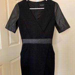 The Kooples Black Leather Sleeve Dress